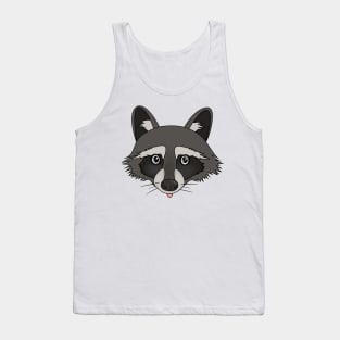 Adorable Cartoon Raccoon Print Tank Top